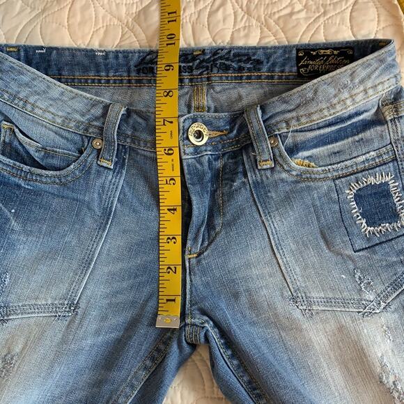 Re Rock Limited Edition for Express blue jeans low rise skinny distressed size 2 - Picture 10 of 10